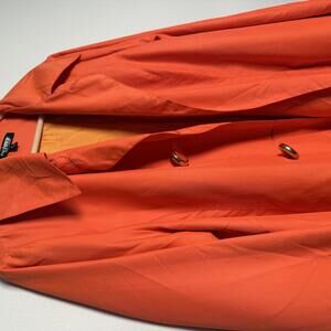 Stylish Vibrant Orange Women's Trench Coat
